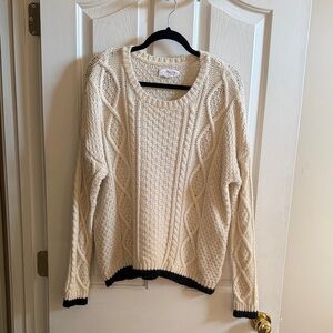 ❄️ Velvet by Graham & Spencer: Cream Cable Knit Sweater